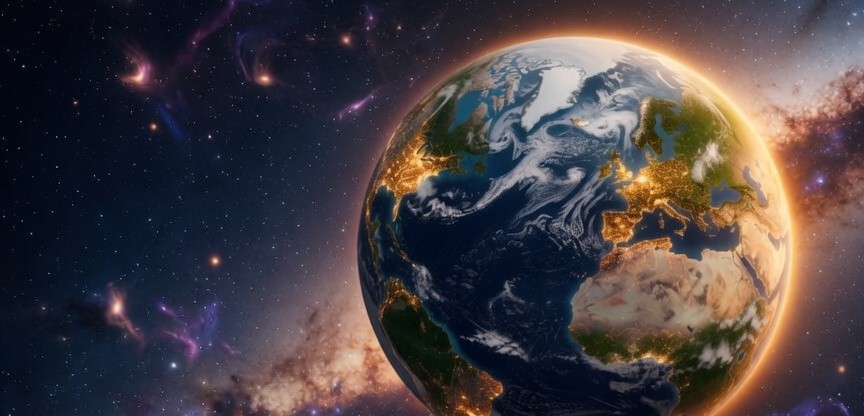 Earth at night with ecommerce customs routes into the U.S.